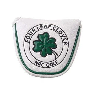 Golf Club Heel Shafted Mallet Putter Cover Green Lucky Four-Leaf Clover Creat... - Picture 1 of 9