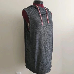 Forever 21 Damen Plus 2XL Gym Tank ärmellos Kapuze meliert grau hinten offen - Bild 1 von 7
