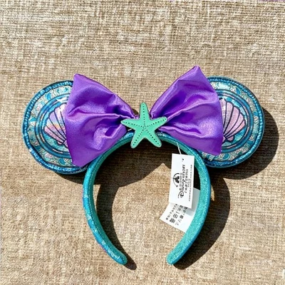 Diadema Loungefly Disney- Oreja Princesa Vitral Sirenita Ariel Shell Foto 1 de 4