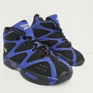 Reebok Kamikaze 1 Mid Blue Print Men's Size UK 7 Black Nubuck Trainers V56110 - Picture 1 of 22