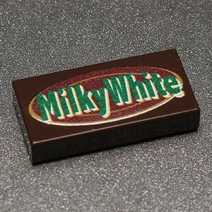 Milky White - B3 Customs® Printed 1x2 Tile made using LEGO parts - Picture 1 of 1