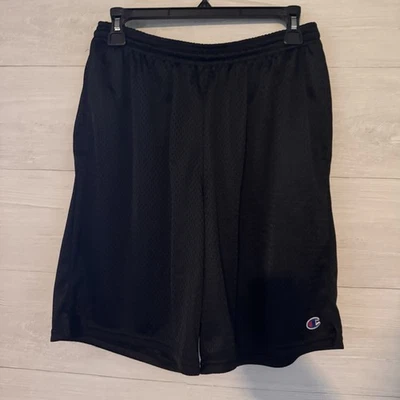Pantalones Cortos Champion Para Hombre Negros Auténticos Ropa Deportiva Informal Gimnasio Logo MEDIANOS Foto 1 de 4