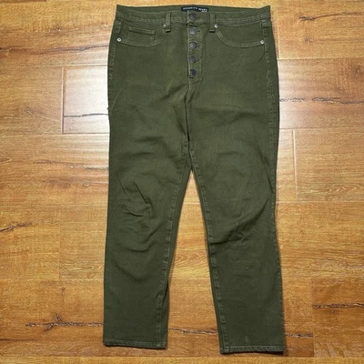Pantalones de mezclilla Veronica Beard para mujer 32x26 verde oliva pantalones chinos ejército retro ciudad EE. UU. Foto 1 de 4