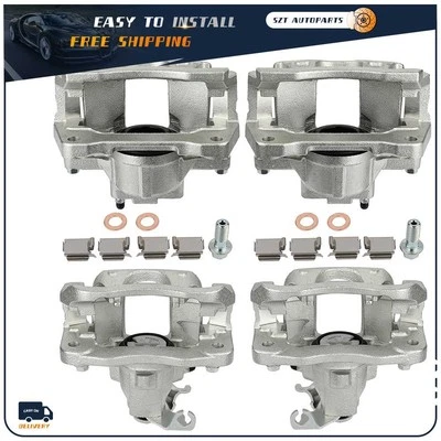 4X Front And Rear Brake Calipers With Bracket For 2008-2016 Dodge Grand Caravan - Imagem 1 de 4