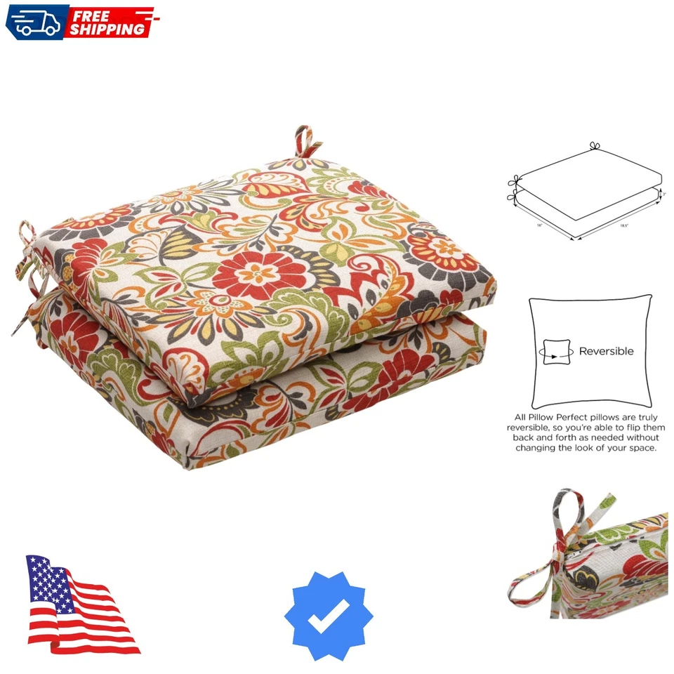 Elegantes almohadillas florales para sillas de interior/exterior con lazos - 16 Foto 1 de 4