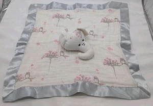 Aden & Anais weißer Elefant Eule Baum Musselin Satinborte Sicherheit Baby Lovey - Bild 1 von 12