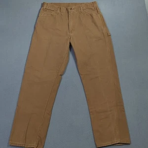 Dickies Pants Mens 36x32 Fits 34x32 Brown Relaxed Fit Heavyweight Duck Carpenter - Picture 1 of 10
