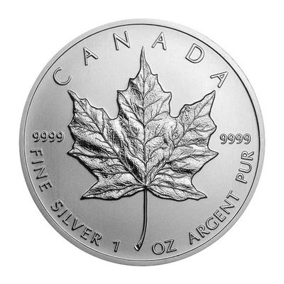 Hoja de arce canadiense de plata 2013 $5 1 oz brillante sin circular Foto 1 de 3