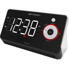 Emerson SmartSet Dual Alarm Radio,USB Charger, Night LED,1.4" White LED Display