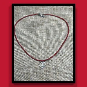 SILPADA Red Heishi Seed Bead Necklace Sterling Silver Heart Pendant N1834 - Picture 1 of 7