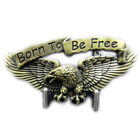 Buckle " Born to Be Free Antique Brass Eagle Biker Belt Buckle