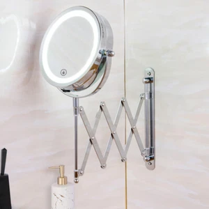 Extendable Magnifying Wall Mounted Bathroom Swivel Mirror Shaving Makeup Mirror - Picture 1 of 13