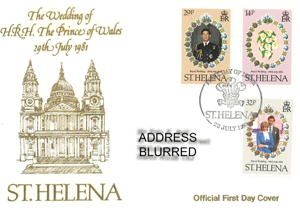 St Helena FDC Wedding of HRH Prince of Wales First Day Cover, 22.7.1981 - Image 1 of 1