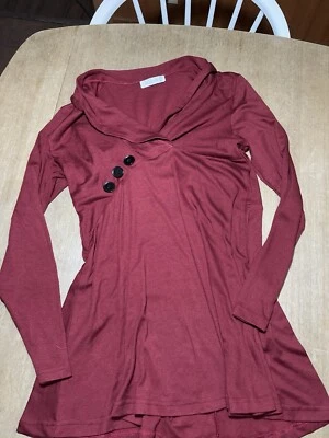 MOQIVIG Burgundy Long Sleeve Fleece Swing  Mini Dress Size XL - Изображение 1 из 3