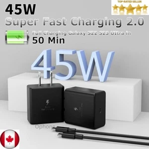 Adaptateur Chargeur Mural USB-C PD 45W Charge Rapide pour Samsung iPhone MacBook iPad - Photo 1 sur 6