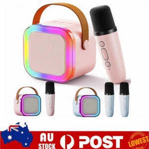 Mini Karaoke Machine Portable Bluetooth-Speaker Wireless Microphones Kids Gift - Picture 1 of 18