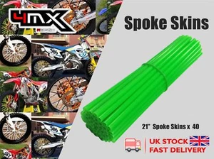 Wheel Spoke Protectors Neon Green 21" fits KTM 105 SX 07-11 - Picture 1 of 2