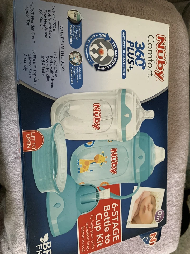 NEW 3 Pack Comfort 360 Plus Anti-Reflux &Anti-Colic 6 Stage Bottle To Cup Kit - Image 1 of 3