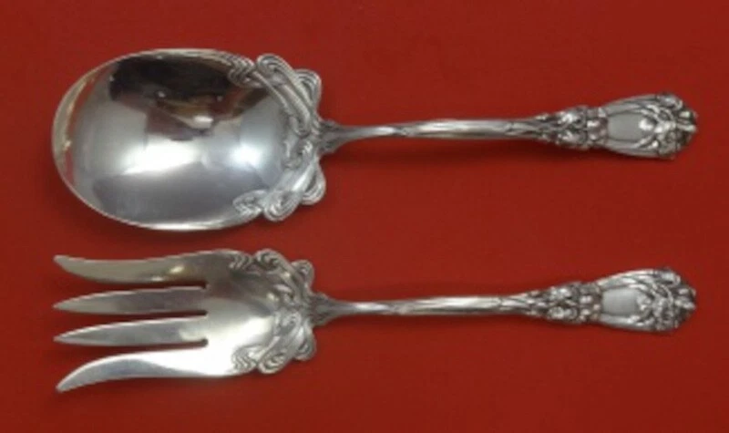 Juego de servir ensalada italiana de plata esterlina Iris by Durgin-Gorham 2 piezas HHWS personalizado Foto 1 de 1