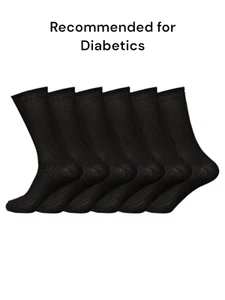 PARA HOMBRES Calcetines Diabéticos No Elásticos 100% Algodón Rico 3/6/12 Pares Talla UK 6-11 - Imagen 1 de 11