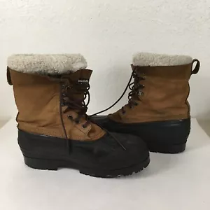 Stivali da neve Thom McAn da uomo 11 misto lana foderati in pelle tomaia piedi in gomma inverno - Foto 1 di 11