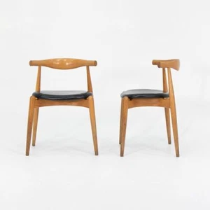2006 Hans Wegner CH20 Elbow Chair for Carl Hansen & Son in Oak w/ Leather Seats - Picture 1 of 12