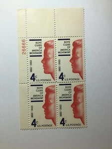 US 4 Cent Boy's Clubs Of America 1960, Scott #1163, Block Of 4 Stamps, XF/MNH. - Picture 1 of 1