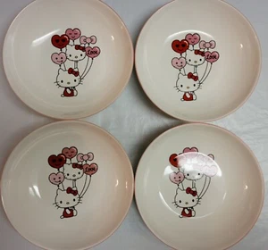 4x Hello Kitty 9" Cerámica San Valentín Cuenco Amor Globos Cereal Pasta Fideos 2022 - Imagen 1 de 10