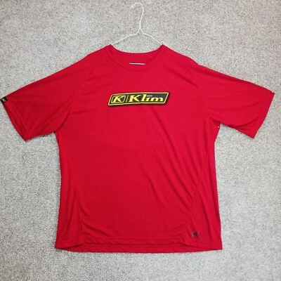 Camiseta KLIM Para Hombre 2X Rojo Logo Negro/Amarillo Genuino Motorsports Aventura  Foto 1 de 4