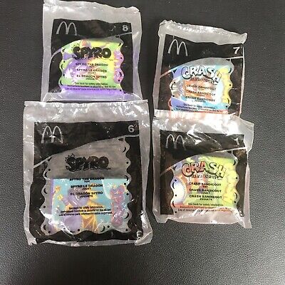 Lot Of 4 McDonalds Crash Bandicoot/Spyro  Happy Meal Toy 2005 Hand Held New