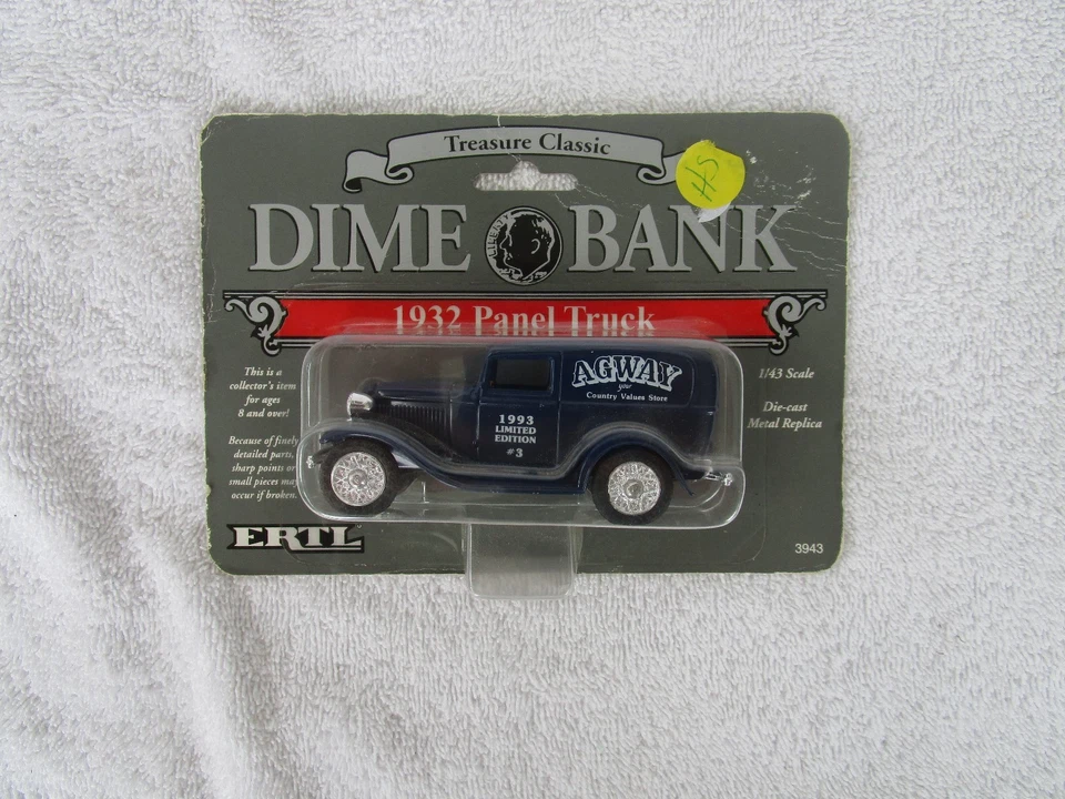 Ertl 1-43 Scale 1932 Ford Panel Truck Agway 1993 Dime Bank Limited Edition