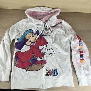 Walt Disney World Parks womens 2016 Mickey Fantasia White Hoodie Size Large L - Picture 1 of 15