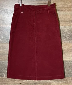 Poetry roter Cordrock Cord doppelte Schnalle Taille Lagenlook sehr guter Zustand - UK 14 - Bild 1 von 8