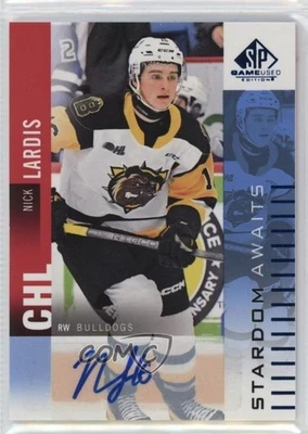 2023-24 Upper Deck SP Game Used CHL Edition Stardom Awaits Blue Nick Lardis Auto - Image 1 of 2
