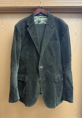 Polo Ralph Lauren Broken-In, Wide-Whale Corduroy suit, 2020, $1096 Olive 44L 42L - Image 1 of 4