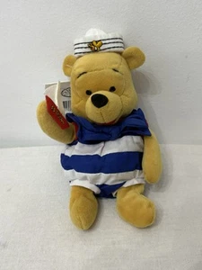 The Disney Store Mini Bean Bag Nautical Pooh Plush 8” Vintage Retired - Picture 1 of 13