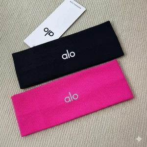 Alo Yoga Headbands 2 Pack Black & Hot Pink NWT Soft Stretchy Yoga Hairband - Picture 1 of 5
