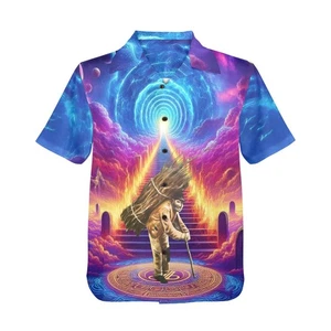 Short sleeve Button Hawaiian Shirt. Led Zeppelin - Picture 1 of 4