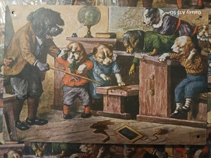 Dogs Puppys at School Decorative Tin Signs- 6" x 9" Ohio Wholesale 12 Lot - Picture 1 of 2