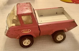 Vintage 1970s 1980s Tonka Pink Pressed Steel Metal 9” Pickup Truck - Picture 1 of 9