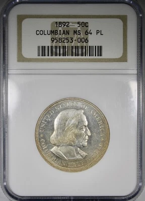 1892 Columbian Commemorative Half Dollar NGC MS64PL Proof-Like - Image 1 of 4