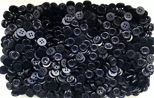 Buttons Small 11mm Navy Blue Quality Polished 4 Hole Shirt Craft Button (ML01) - Picture 1 of 24