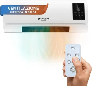 Ventilatore Da Parete Con Aria Calda E Fresca 2000W - Silenzioso Con Display LED - Foto 1 di 12