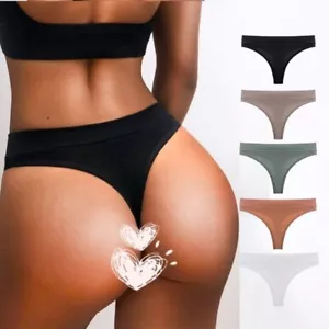 1 Pack Womens Underwear Stretch G-String Thong Knickers High Cut Lingerie Briefs - Picture 1 of 27