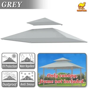BBQ 8'x5' 2 Tier Replacement Canopy Grill Gazebo Roof Patio Pavilion Cover Top - Picture 1 of 25