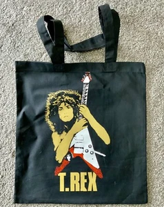 Original Vintage Transfer Marc Bolan T.Rex Flying V Printed On A Tote Bag - Picture 1 of 2