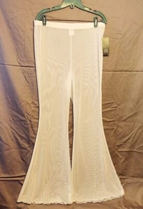 Wild Fable White Mesh Elastic Waist Frill Hem Bikini Cover up Pants Trousers NWT - Picture 1 of 3