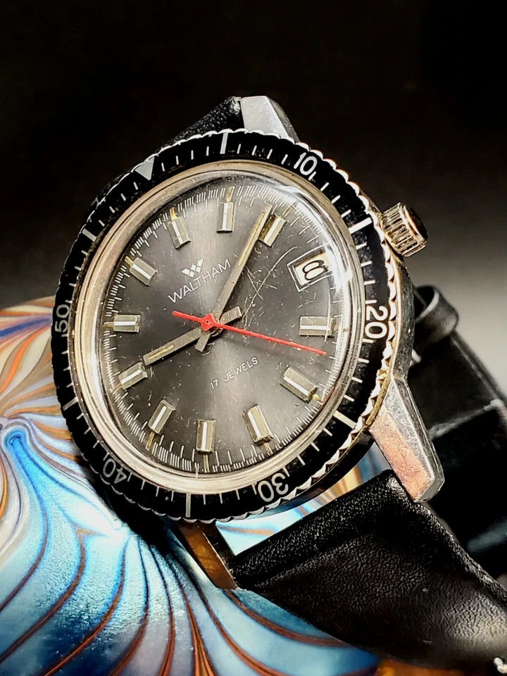 Vintage Waltham 1960's 17J Stainless Steel Manual Wind Divers Watch With Date !! - Image 1 of 1