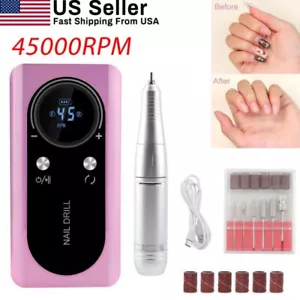 Electric Portable Nail Drill 45000RPM Machine Rechargeable Low Noise Sander File - Picture 1 of 10