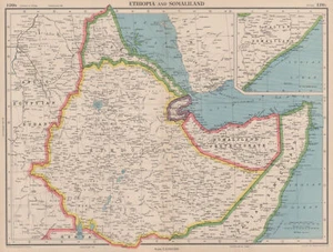 HORN OF AFRICA. Ethiopia French Somaliland Protectorate Somalia 1944 old map - Picture 1 of 1